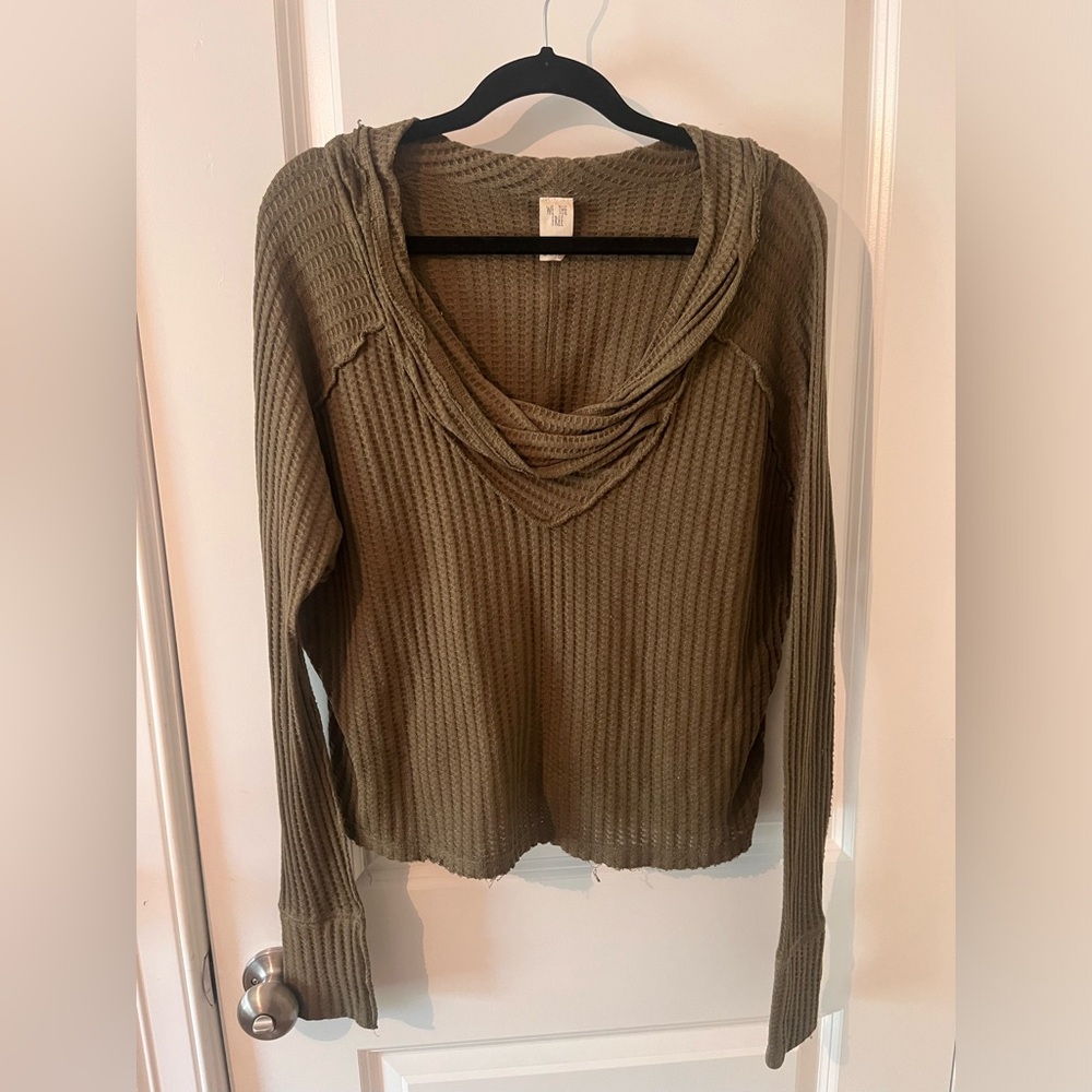 We the Free Army Green Long Sleeve Top